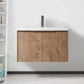 Floating Bathroom Cabinet with Sink & Soft-Close Doors - Ideal for Small Bathrooms color: Imitative Oak | size: 30 inch | combination: Separate Wash Basin