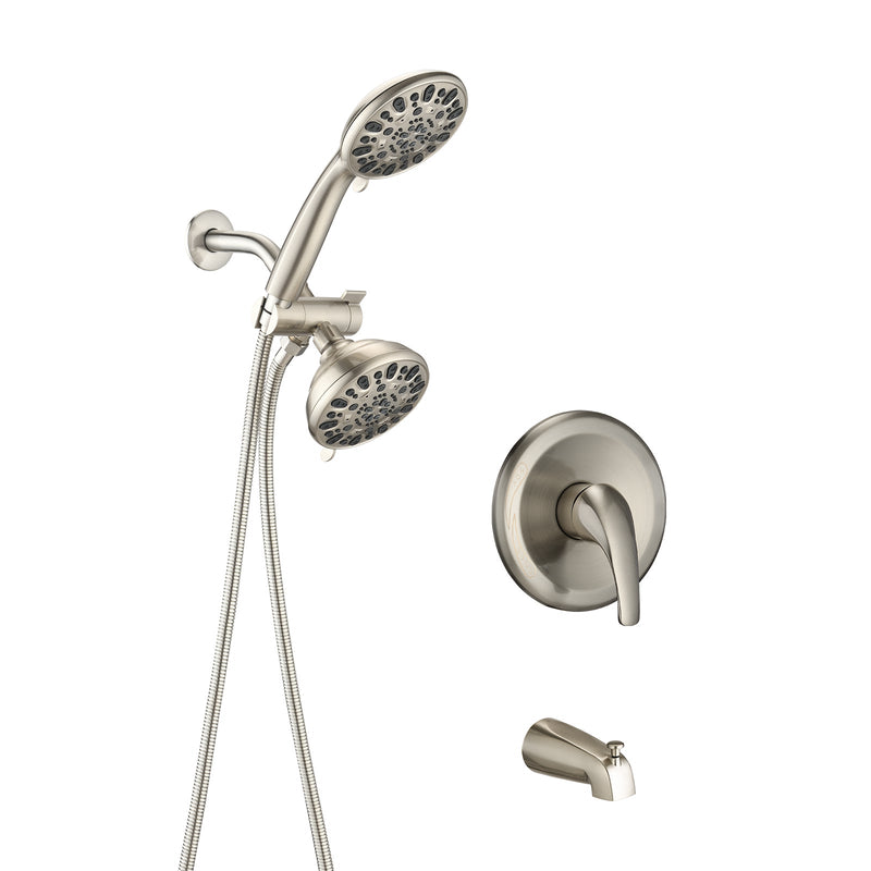 Briar 2-in-1 Dual Shower System with Tub Spout - Brushed Nickel