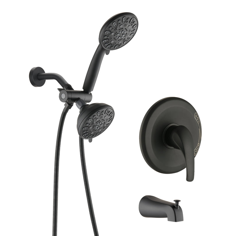 Briar 2-in-1 Dual Shower System with Tub Spout - Matte Black