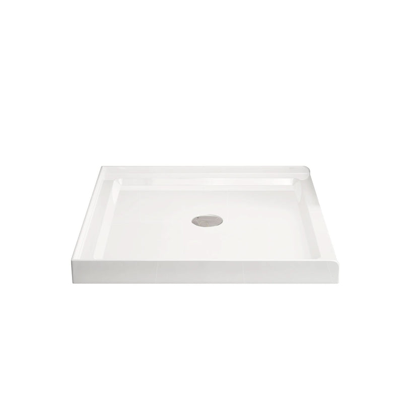 36" White Acrylic Shower Base for Tile – 5-Layer Construction and Durable