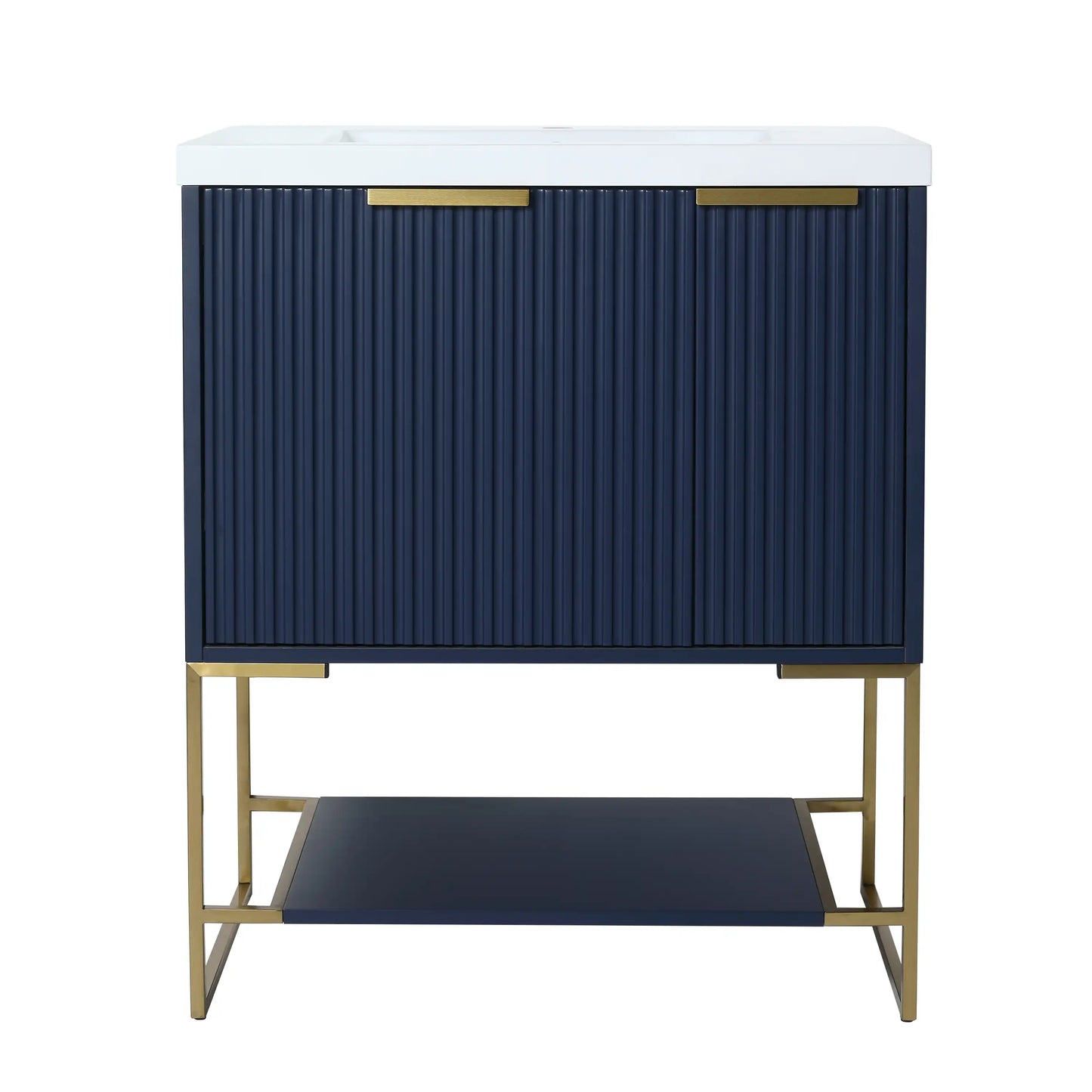 Freestanding Bathroom Vanity with Resin Basin - Modern and Elegant color: Navy Blue