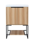 Freestanding Bathroom Vanity with Resin Basin - Modern and Elegant color: Maple