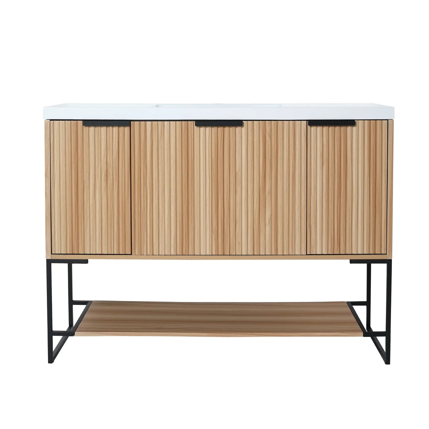 48" Freestanding Bathroom Vanity with Resin Basin color: Maple