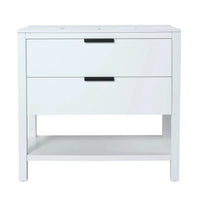 36" freestanding single bathroom vanity with sink front view in white finish | Ace Decor