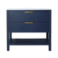 Freestanding Bathroom Vanity with Plywood and 2 Drawers color: Navy Blue