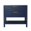 Freestanding Bathroom Vanity with Plywood and 2 Drawers color: Navy Blue
