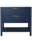 Freestanding Bathroom Vanity with Plywood and 2 Drawers color: Navy Blue