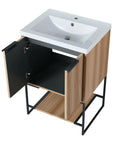 Freestanding Bathroom Vanity with Resin Basin - Modern and Elegant color: Maple