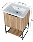 Freestanding Bathroom Vanity with Resin Basin - Modern and Elegant color: Maple