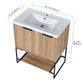 Freestanding Bathroom Vanity with Resin Basin - Modern and Elegant color: Maple