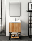 Freestanding Bathroom Vanity with Resin Basin - Modern and Elegant color: Maple