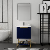 Freestanding Bathroom Vanity with Resin Basin - Modern and Elegant color: Navy Blue