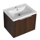 Floating Bathroom Cabinet with Sink & Soft-Close Doors - Ideal for Small Bathrooms color: California Walnut | size: 24 inch | combination: Separate Wash Basin