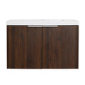 Monterey Series 30" Floating Bathroom Vanity in California Walnut with Integrated Sink and Double-Door Storage Cabinet
