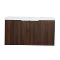 Monterey Series 36" Floating Bathroom Vanity in California Walnut with Integrated Sink and Double-Door Storage Cabinet