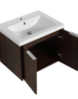 Floating Bathroom Cabinet with Sink & Soft-Close Doors - Ideal for Small Bathrooms color: California Walnut | size: 24 inch | combination: Separate Wash Basin