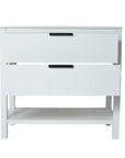 36" freestanding single bathroom vanity with sink front view with dual drawers and open shelf | Ace Decor