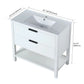 Freestanding Bathroom Vanity with Plywood and 2 Drawers color: White