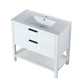 Freestanding Bathroom Vanity with Plywood and 2 Drawers color: White