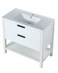 Freestanding Bathroom Vanity with Plywood and 2 Drawers color: White