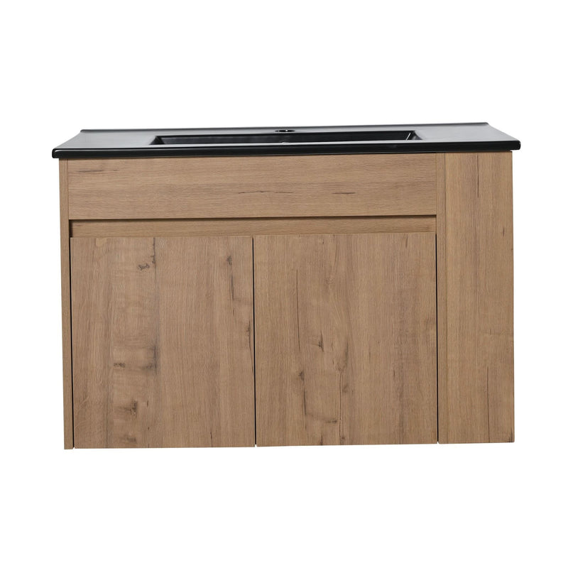 30" Bathroom Vanity with Double Door Cabinet & Adjustable Side Shelves
