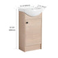 18 Inch Freestanding Bathroom Vanity with Sink color: Plain Light Oak