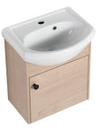 18" small bathroom vanity with sink highlighting rounded bowl sink design and compact wood base | Ace Decor