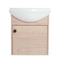 18" small bathroom vanity with sink with minimalist wood cabinet and compact wall-mounted design | Ace Decor