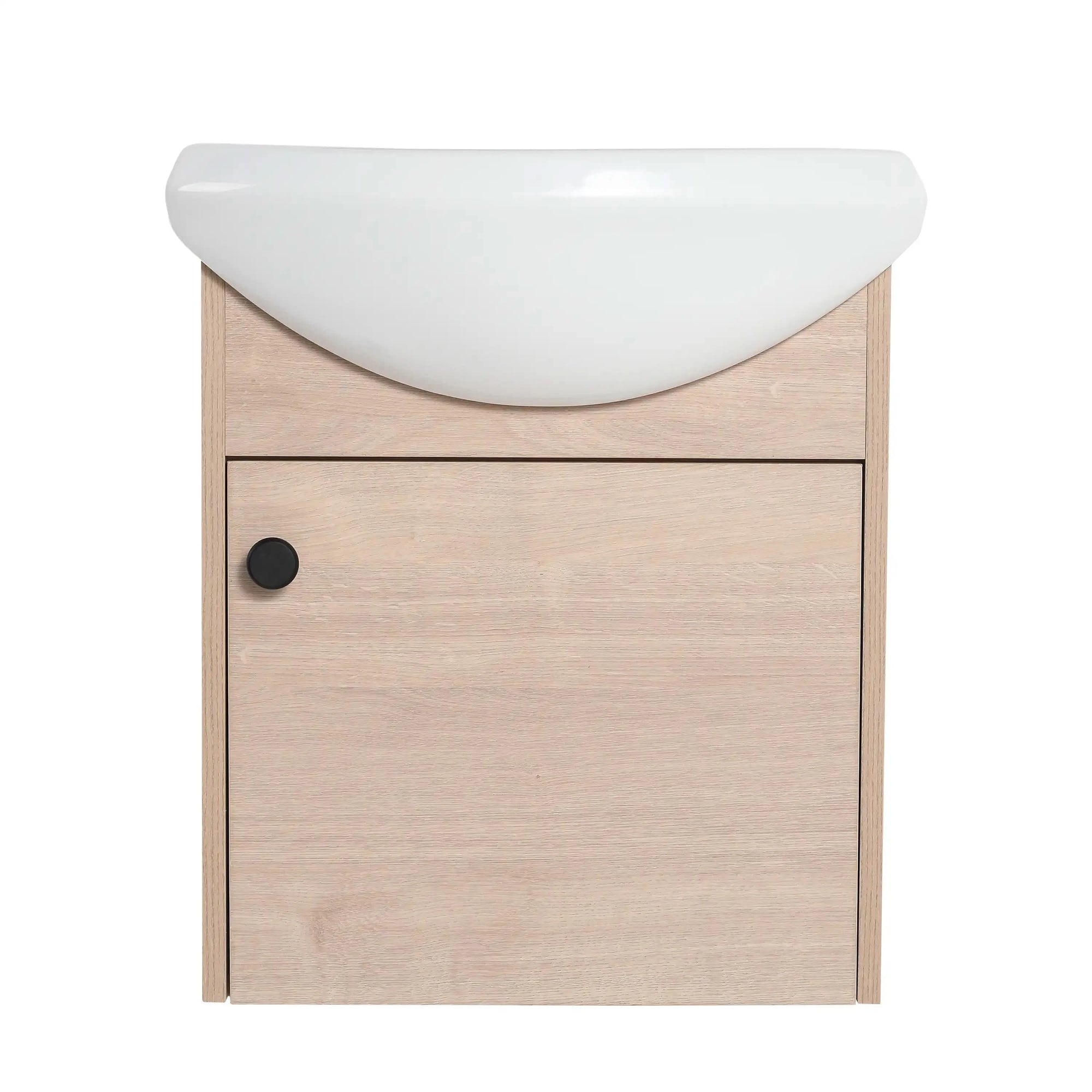 18 Inch Freestanding Bathroom Vanity with Sink color: Plain Light Oak