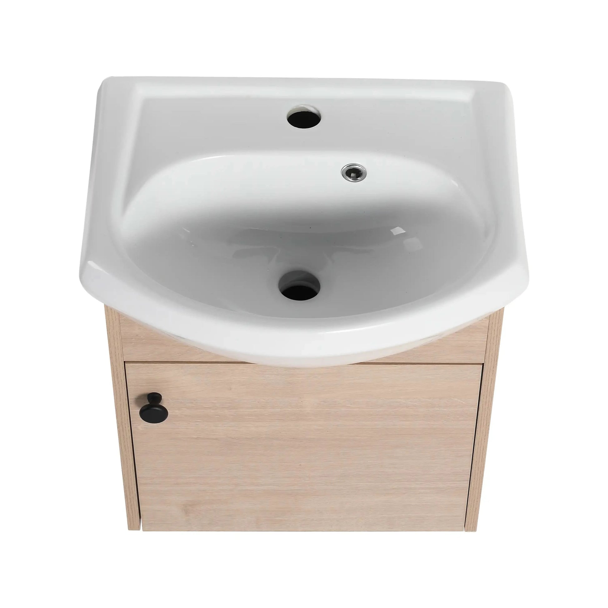 18 Inch Freestanding Bathroom Vanity with Sink color: Plain Light Oak