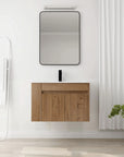 30-Inch Bathroom Vanity with Adjustable Open Shelves color: Imitative Oak