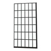 Bathroom view with fixed shower door panel 34 x 72 inch black grid design | Ace Decor