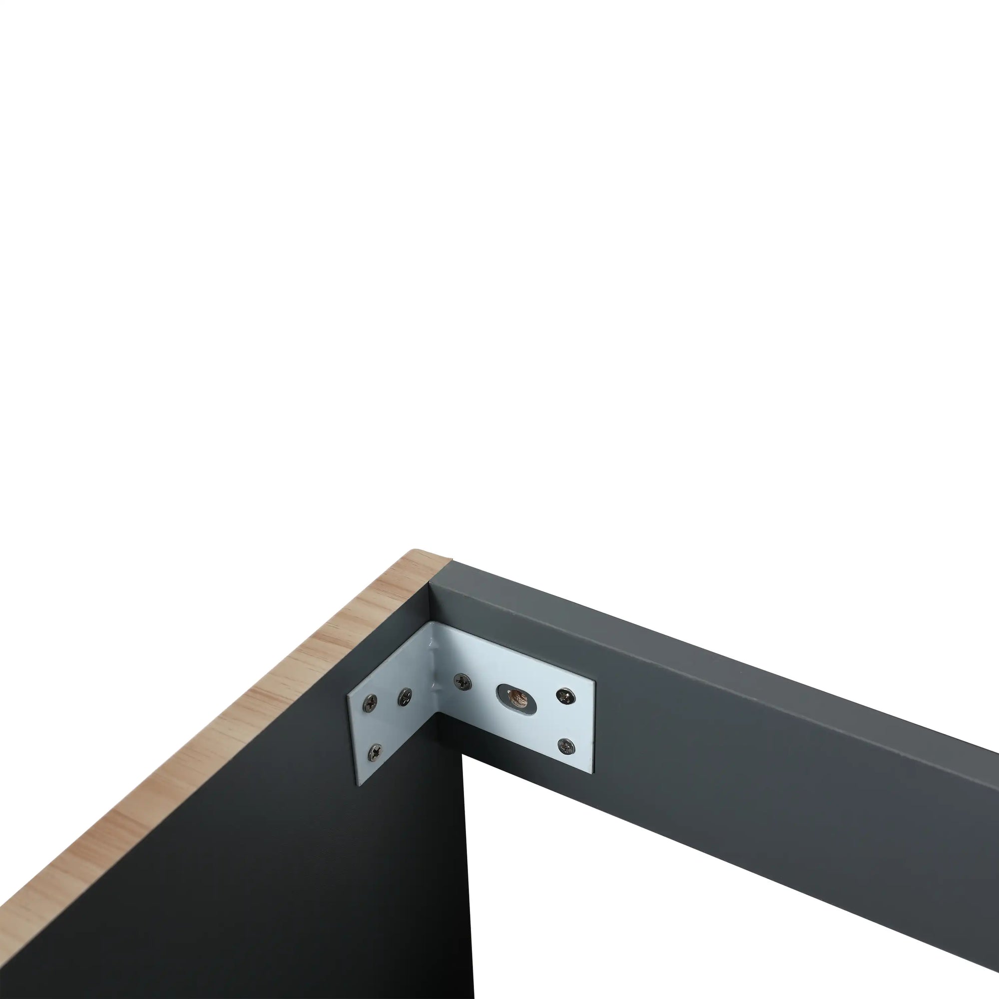 maple bathroom vanity 48 metal corner bracket detail for sturdy support | Ace Decor