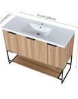 48" Freestanding Bathroom Vanity with Resin Basin color: Maple