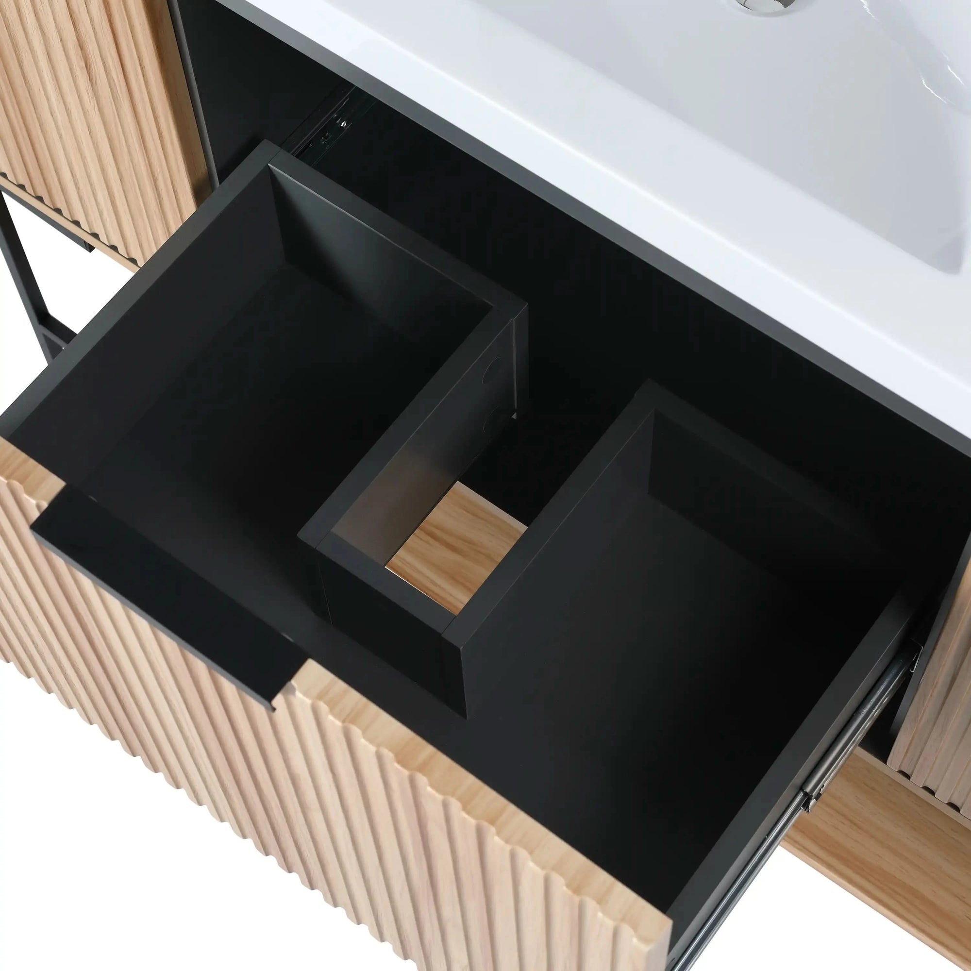 48" Freestanding Bathroom Vanity with Resin Basin color: Maple