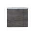 22" floating bathroom vanity sink front view with grey oak cabinet and integrated ceramic sink | Ace Decor