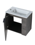 Bathroom Vanity with Sink 22 Inch for Small Floating Bathroom with Soft Close Door color: Plaid Grey Oak