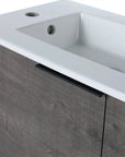 Bathroom Vanity with Sink 22 Inch for Small Floating Bathroom with Soft Close Door color: Plaid Grey Oak