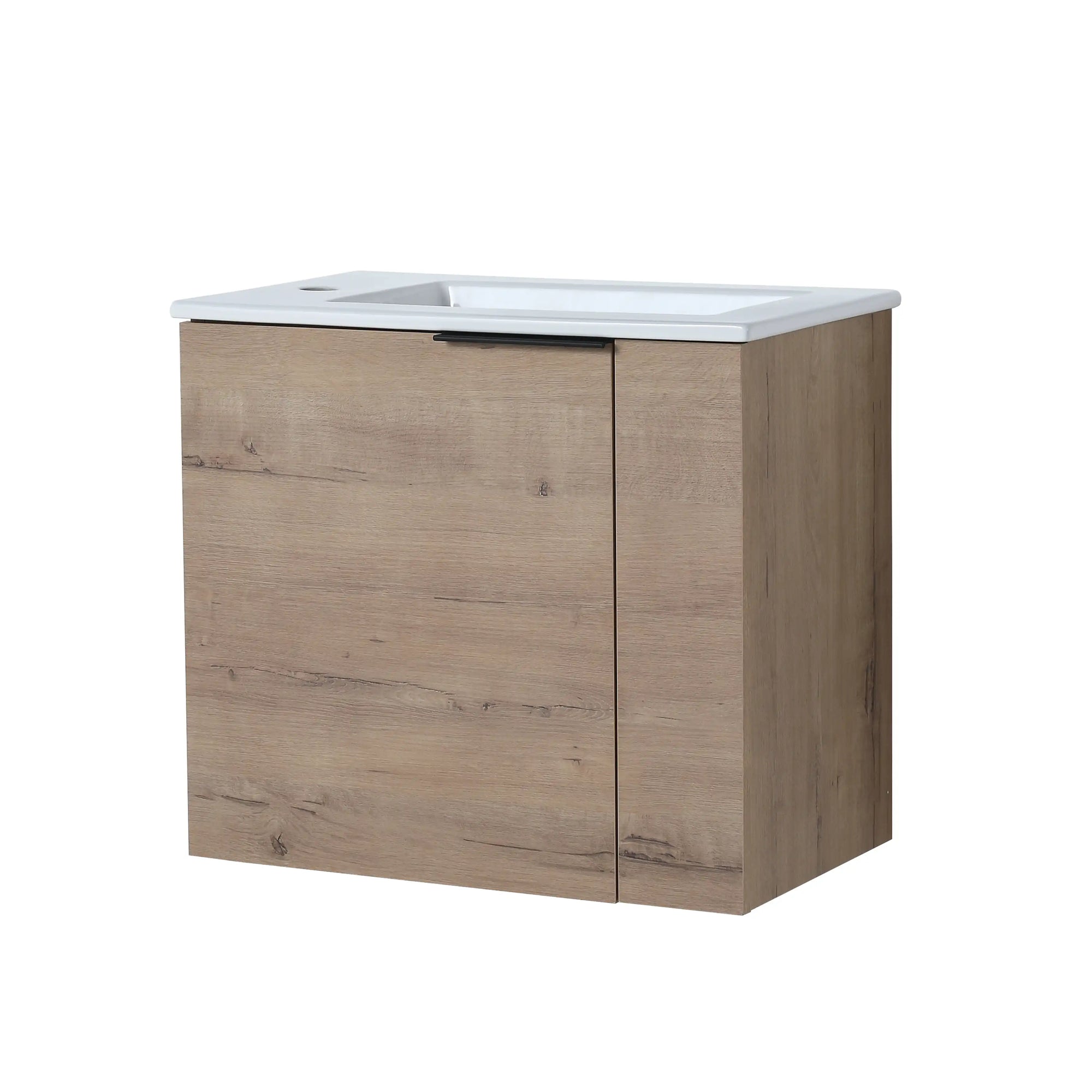 22” Wall-Mounted Floating Bathroom Vanity Sink – 3 Colors, 1 Storage Space, Side Faucet