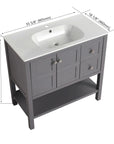 36x18 Bathroom Vanity with Soft Close Drawers & Gel Basin color: Rock Grey