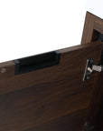 Compact Floating Bathroom Cabinet with Sink & Soft Close Doors color: California Walnut