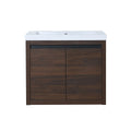 Front view of 24" floating vanity bathroom with double doors and integrated sink | Ace Decor