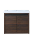 Front view of 24" floating vanity bathroom with double doors and integrated sink | Ace Decor