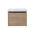 24" wall mounted vanity unit front view with integrated sink and concealed handle design | Ace Decor