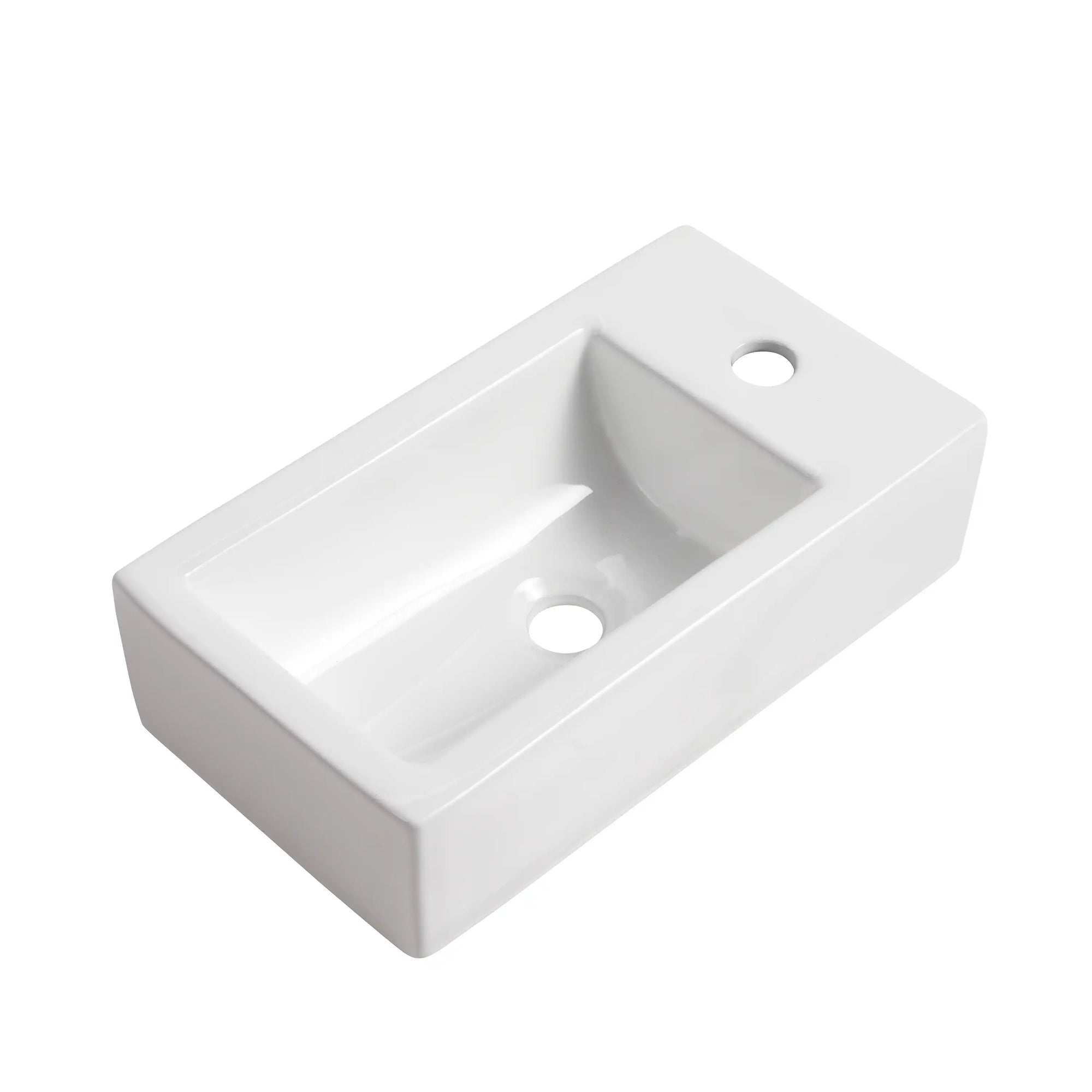 18" small bathroom vanity with sink with integrated one-piece ceramic basin top | Ace Decor