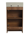 18" small bathroom vanity with sink rear view showing open back and interior shelf | Ace Decor