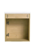 Bathroom Vanity with Single Sink and Soft-close Door for Small Spaces color: Light Teak