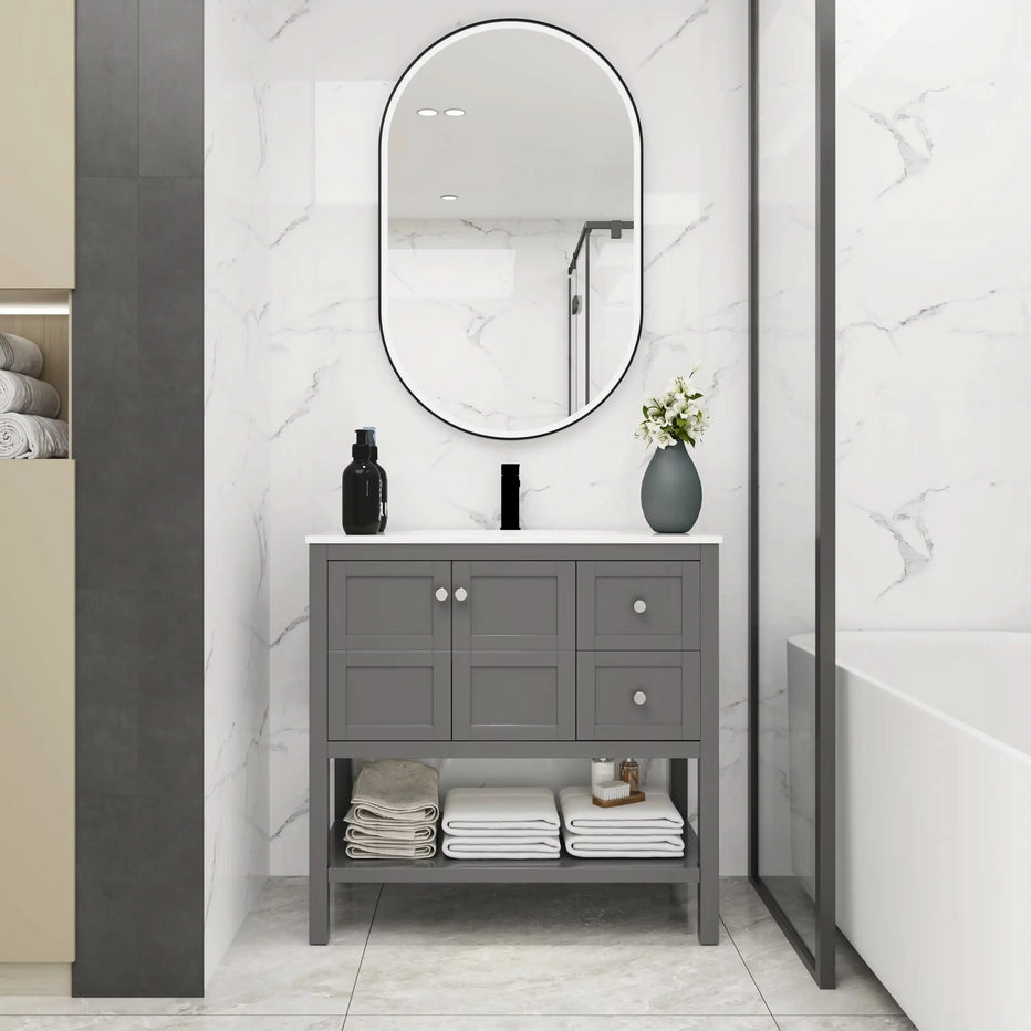 35 Grey Bathroom Vanity Unit – Freestanding