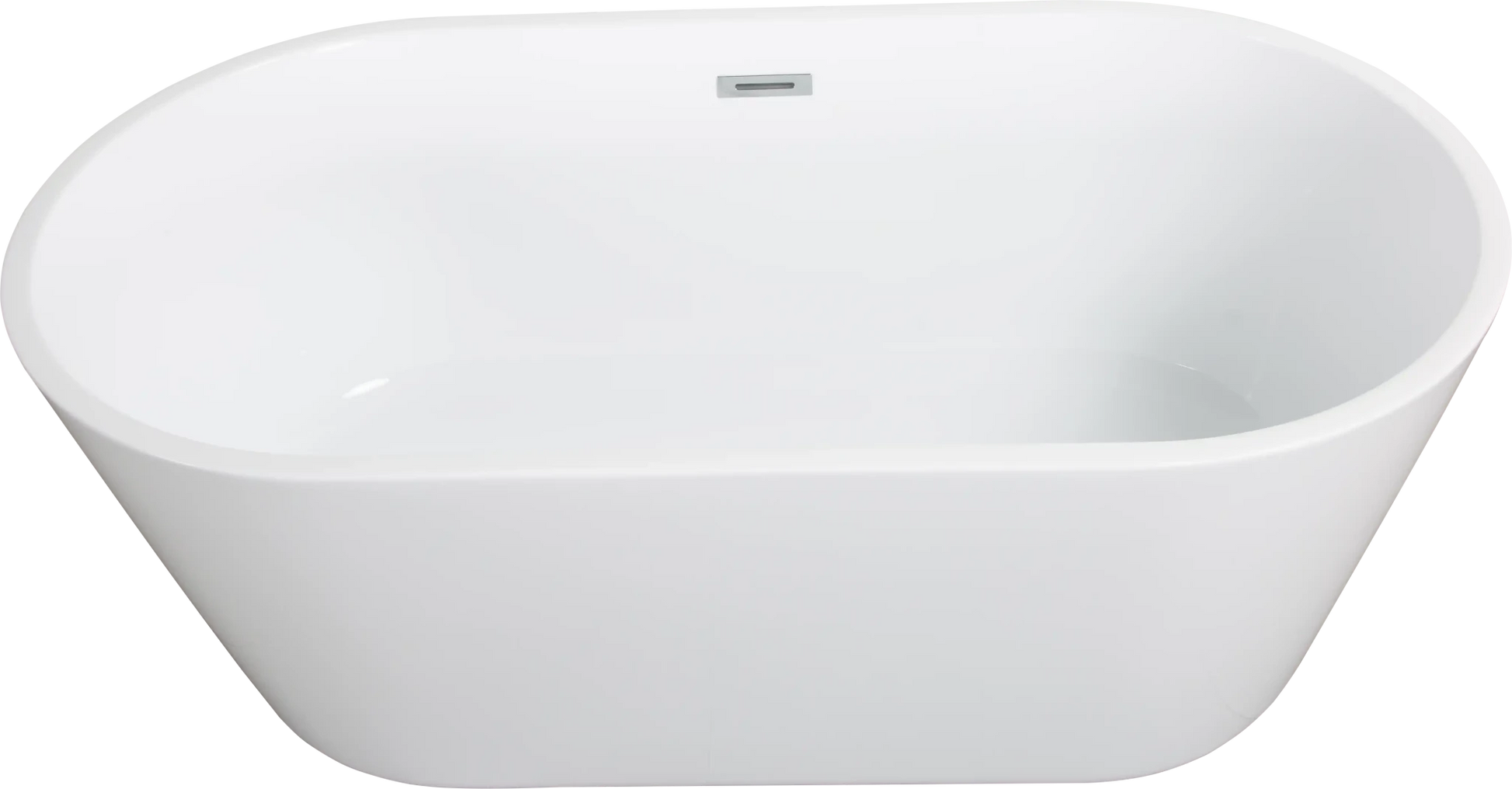 Modern Acrylic Freestanding Soaking Tub with Chrome Overflow and Drain color: White