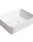 24" single vessel sink vanity square ceramic basin close up | Ace Decor